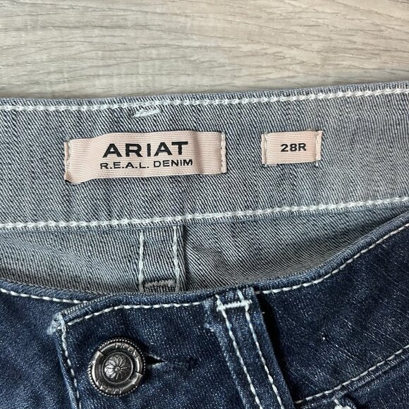 ARIAT Womens R.e.a.l. Mid Rise Stretch Entwined Boot Cut JeanJeans 28R - Picture 6 of 14